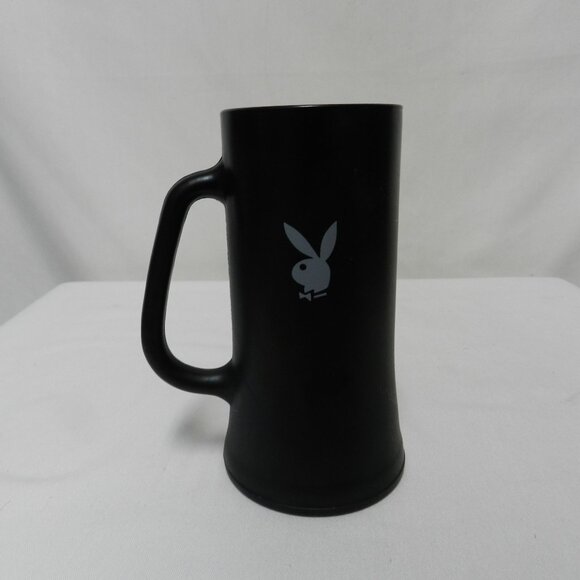 Vintage Playboy Club Mug Black Frosted Glass Large Beer Stein Pin Up Bunny - Picture 1 of 14